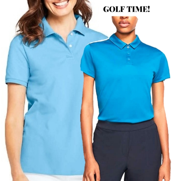 Nike Tops - NWT- NIKE + LANDS END WMN M BLUE GOLF POLO TOPS
